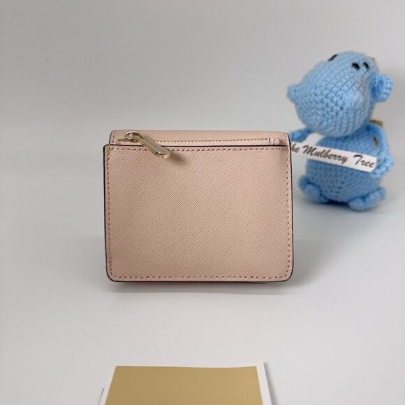Michael Kors MK Giftables Studed Flap Leather Card Holder Wallet Ballet Pink NWT - Picture 4 of 12